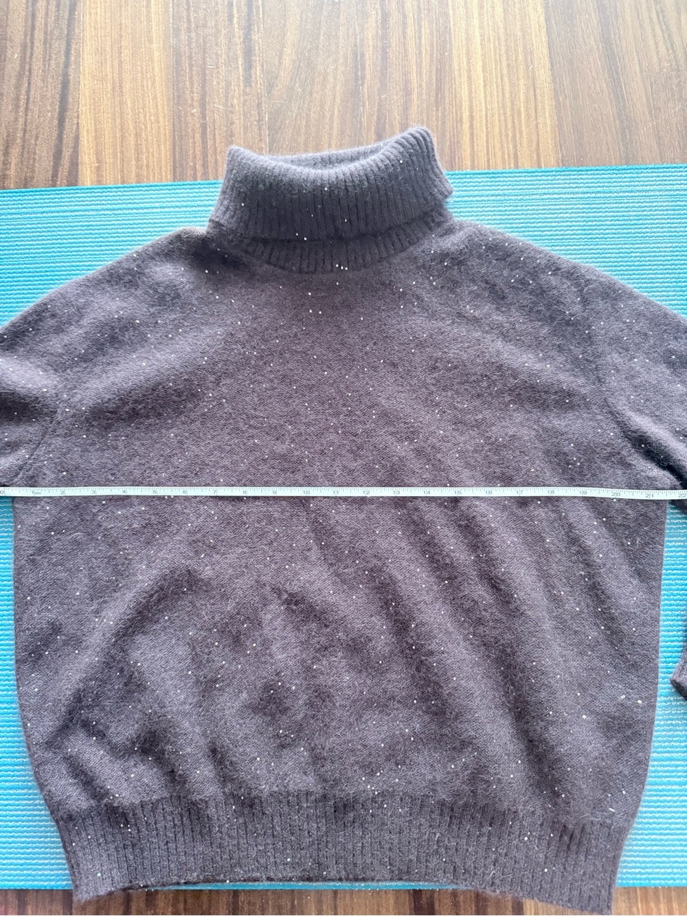Brunello Cucinelli brown Turtleneck glittering cashmere Sweater S missing label